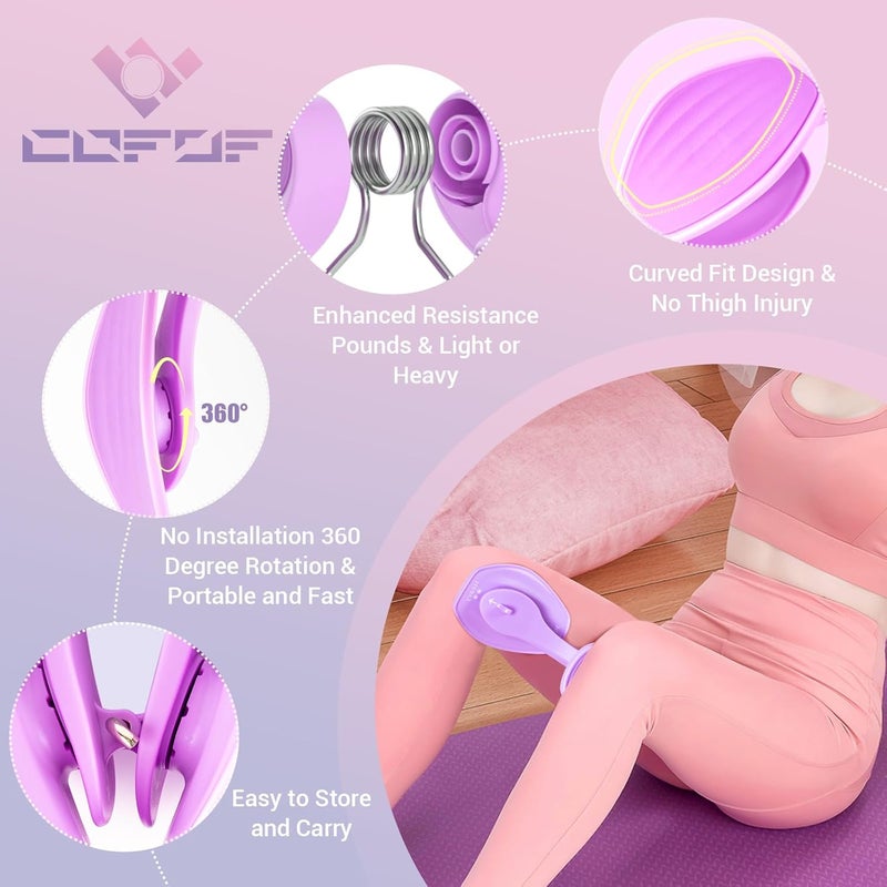 COFOF Thigh Trainer Thigh Exerciser for Women, Enhanced Resistance Hip and Pelvis Trainer, Inner Thigh Exercise Equipment Kegel Exercise Products for Women Home Gym(Violet) - Image 2